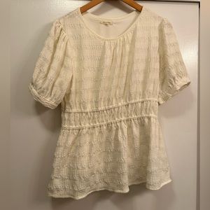 Tea n Rose off white textured blouse, large